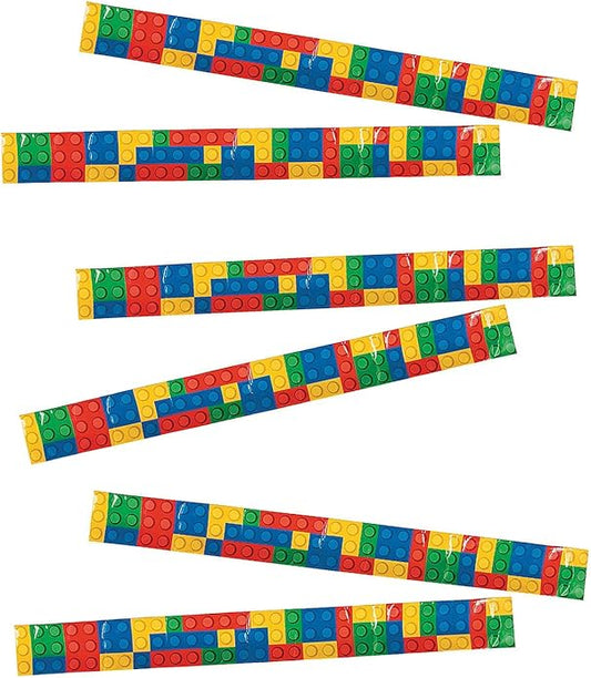 Fun Express Color Brick Party Slap Bracelet (set of 12) Party Supplies and Favors
