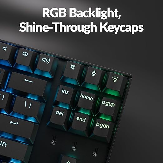 Keychron K8 Version 2 TKL Custom Wireless Mechanical Keyboard, QMK Programmable Bluetooth 5.2/Wired, RGB Backlit with Shine-Through PBT Keycaps, Super Brown Switch for Mac Windows Linux