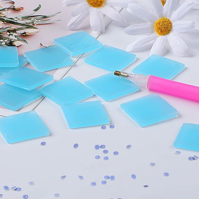 FEBSNOW Painting Glue Clay DIY Diamond Embroidery Wax Tool Set (Blue 60 pcs)