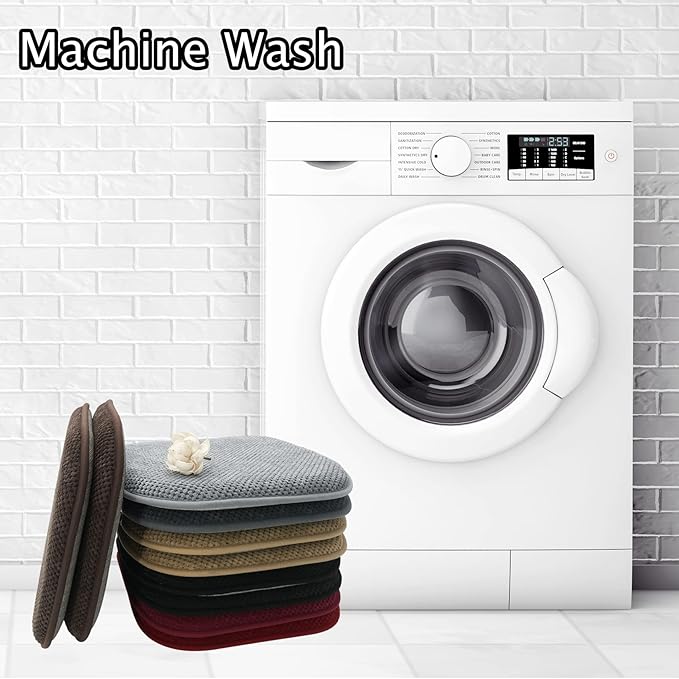 Wine Red Foam Seat Cushions Kitchen Chairs Pads for Dining Chairs 2 Pack Non Slip Patio Seat Cushions Washable U Shaped Soft Thick Large Metal Wooden Chair Cushions,17" x 15"