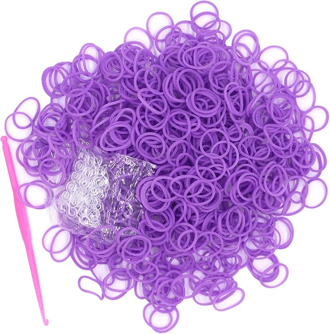 3000PCS Loom Rubber Bands Kit with 75 Clips,5 Hooks, Premium Bracelet Making Kit for Kids Weaving DIY Crafting Gift(Light Purple)
