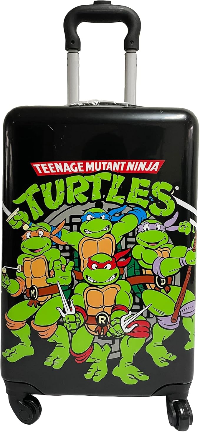 Fast Forward Luggage 20 Inch Hardside Luggage, Kid Suitcases for Toddlers, Kids Carry-On Luggage - Ninja Turtle