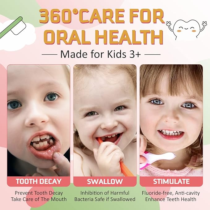 Foam Toothpaste Kids,Foaming Toothpaste Kids for U Shaped Toothbrush,Natural Formula Toothpaste,Deeply Cleaning Gums,Kids Oral Care Toothpaste, (Strawberry &Blueberry)
