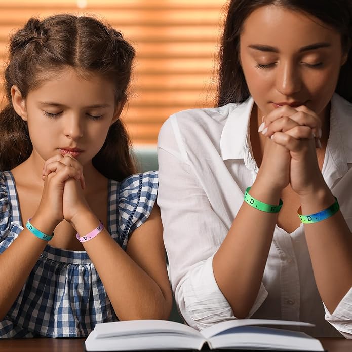 HyDren 100 Pieces Webbing Bracelets What Would Jesus Do Bracelets Christian Jesus Bracelets Religious Charm for Men Women Boys and Girls