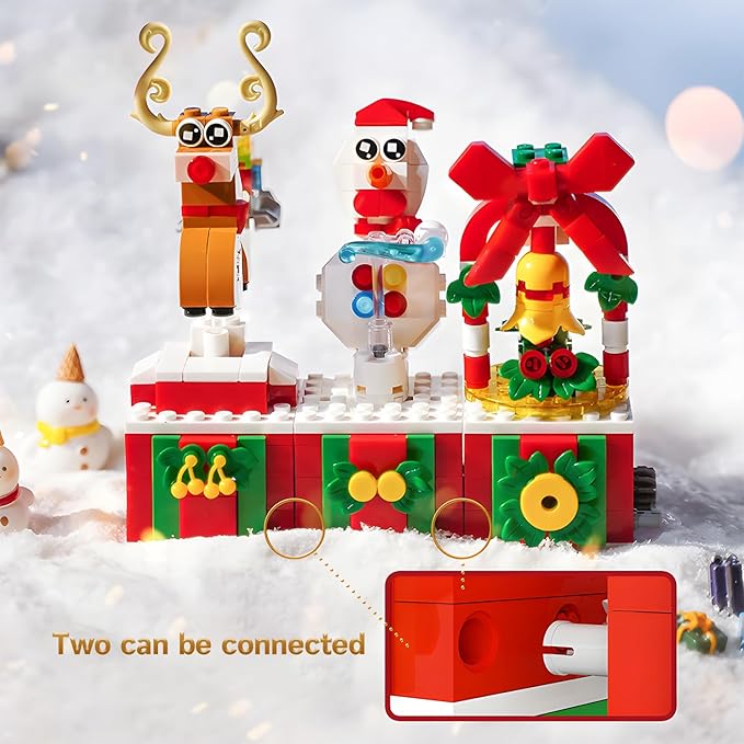 Christmas Building Blocks Sets Rotating Christmas Santa Building Sets for Kids 2024 Christmas Kits Small Xmas Building Brick Toys Gifts for Adults Teens Kids Girls Boys Ages 6+(139PCS Small Size)