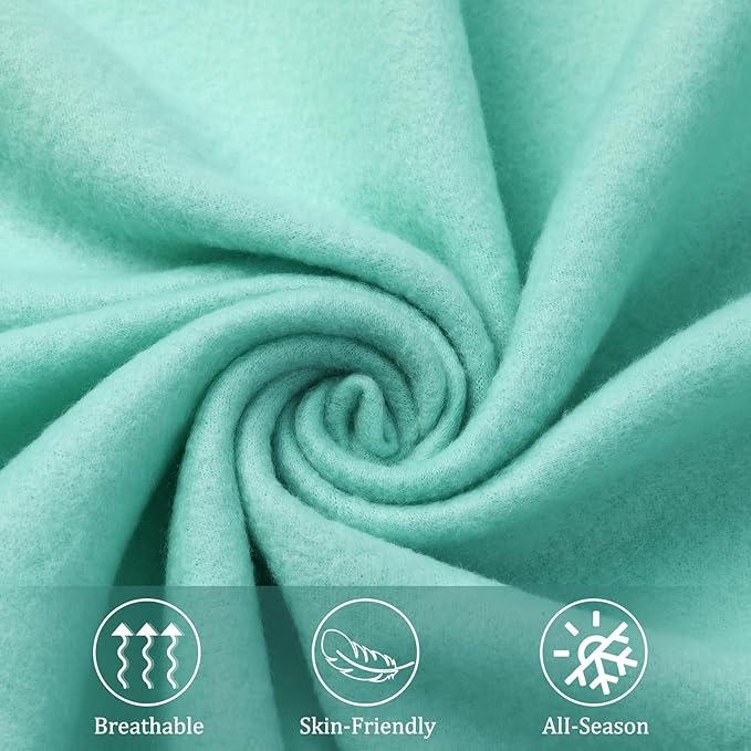 Kinlop Fleece Blanket Bulk 60 x 50 Inch Soft Lightweight Fleece Cozy Blanket Warm Throw Plush Pet Throw for Bed Couch Sofa Home Office Wedding Gifts Travel Camping(Blue Green,40 Packs)