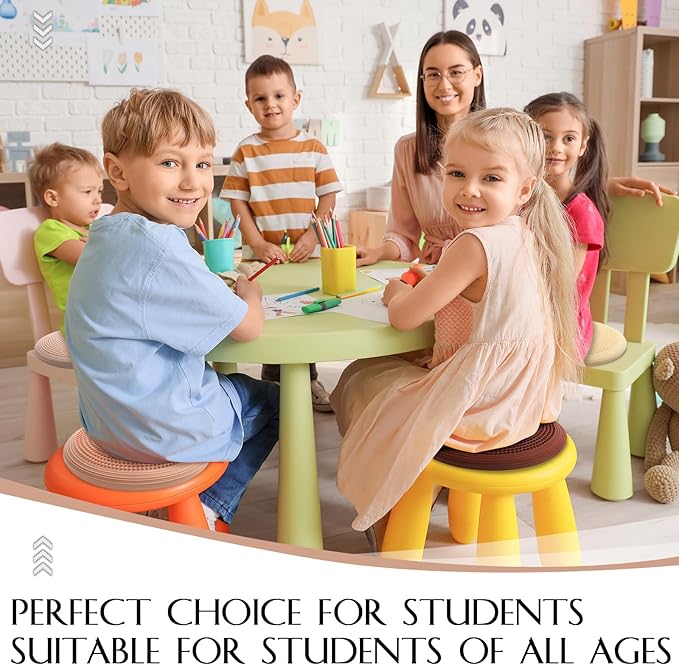 Libima 4 Pcs Wiggle Seat Inflated Wobble Cushion for Sensory Kid 13 Inches Balance Disc Flexible Seating for Classroom Sensory Pad for Chair Wiggle Cushion