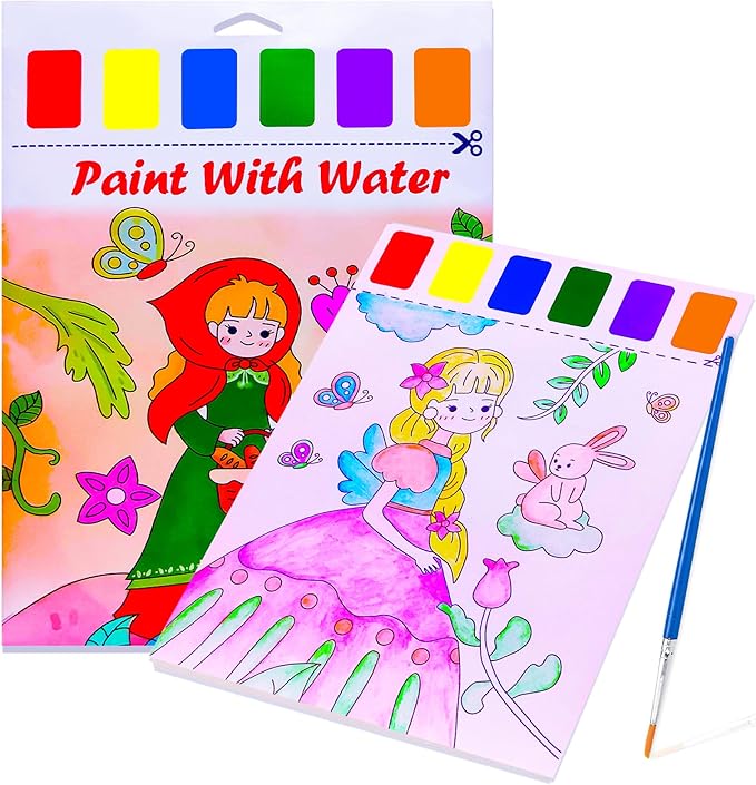 BAOXUE Water Coloring Books for Kids Ages 4-8,Paint with Water Colors Book for Toddlers,Watercolor Painting Paper Gift for Boys Girls 2-4 Years