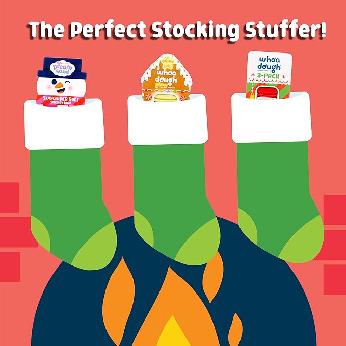 Chuckle & Roar - Dream Sand Holiday Snowman - Holiday Stocking Stuffer - Tactile Arts and Crafts Fun - Sensory Learning for preschoolers, Toddlers - Family Fun - Stocking Stuffer Gift