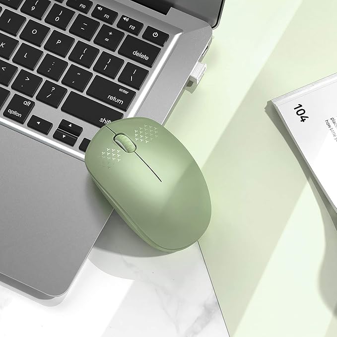 seenda Wireless Mouse, 2.4G Noiseless Mouse with USB Receiver Portable Computer Mice for PC, Tablet, Laptop with Windows System (Olive Green)