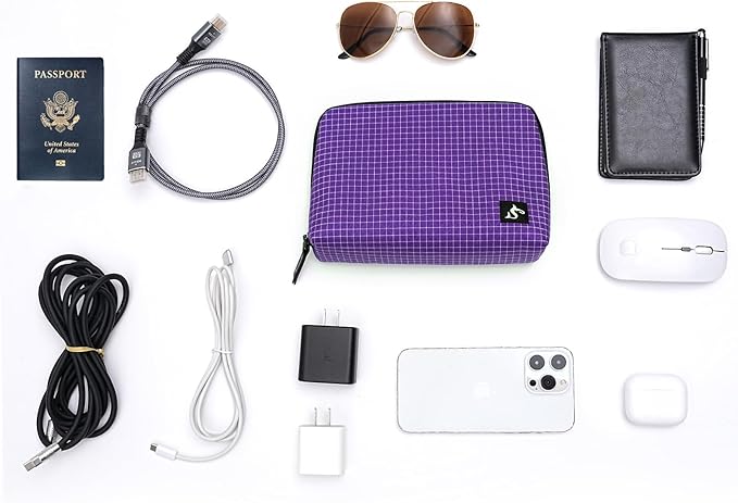 SIMTOP Cord Organizer Travel Small Tech Bag Pouch Case for Cords, Charger, Hard Drive, Power Bank – Water-Resistant Electronics Organizer, Small Portable Gadget Case for Travel