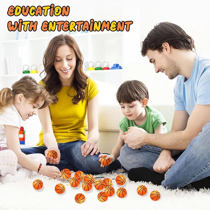 36 Pcs Basketball Party Favors, Including Mini Shooting Game, Ball and Adjustable Bracelets, Goodie Bag for Kids 4-12