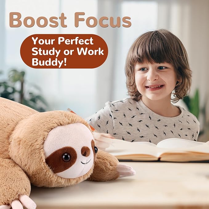 Sloth Weighted Stuffed Animals - 22 Inch 4.5 Pounds Weighted Plushies Sloth Stuffed Animals - Big Plush Pillow - Cute Plush Toys Gifts for Kids & Adults (22" 4.5 lbs)