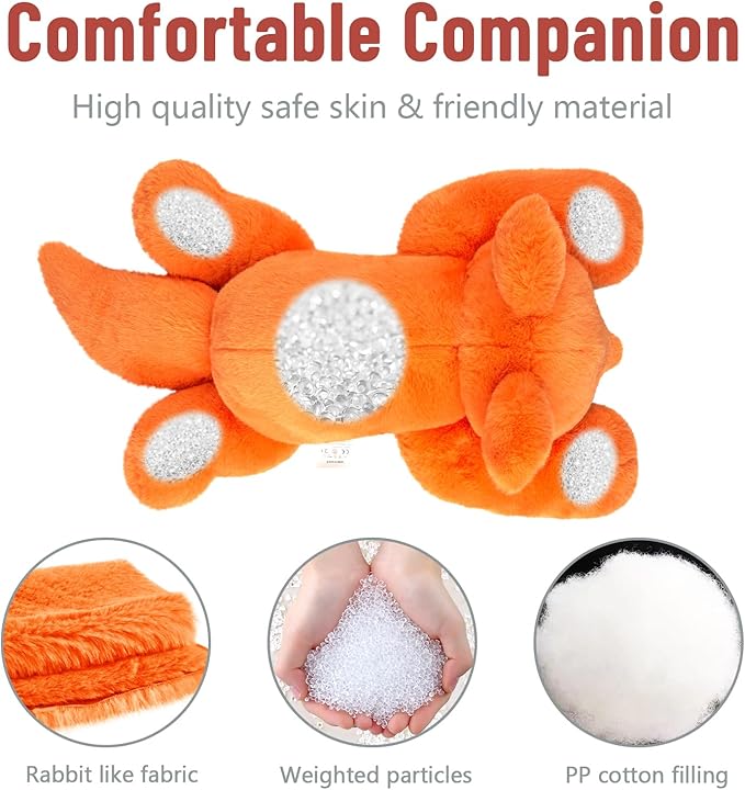 Niuniu Daddy 20" | 3.3 Pound Fox Weighted Stuffed Animals, Giant Fox Sensory Body Pillow Plush Toy, Heavy Weighted Lap Animals with Adults Kids & Soft Squishy Fur for Birthday