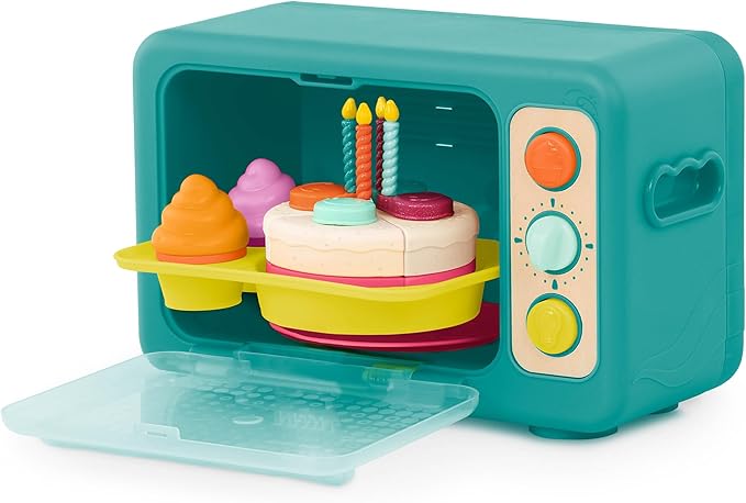 B. toys – Play Oven Set – 22-Piece Cake Baking Playset – Pretend Cupcake Decorating – Lights & Sounds – 3 Years + – Mini Chef - Bake-a-Cake Playset