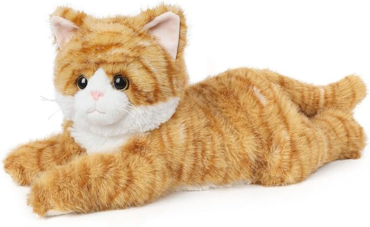 Orange Tabby Cat Stuffed Animals, Microwavable Stuffed Animal Adorable Fluffy Cat Plush for Warmth & Comfort, Heatable & Coolable Lavender Scent Cat Toys, Cute Soft Plushies Cat Gifts for Kids & Adult