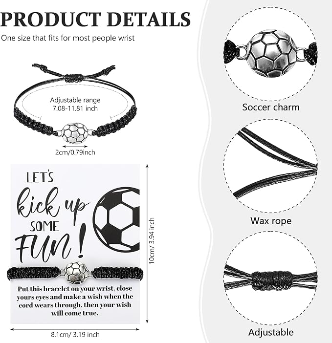 80 Pcs Soccer Team Gifts Set Bracelets Soccer Ball Ballpoint Pens Foam Stress Balls Kick Up Cards Adjustable Bracelets for Sports Reward Birthday Party Supplies
