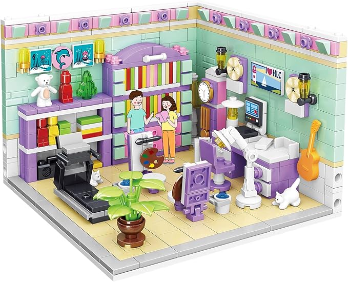 Friends House Building Block Sets, Girls Mini Study Fitness Room Friendship Playhouse Apartment Bricks Kit Birthday for Adults Kids 8-12 6-12 10-12 7-9 (623 PCS)