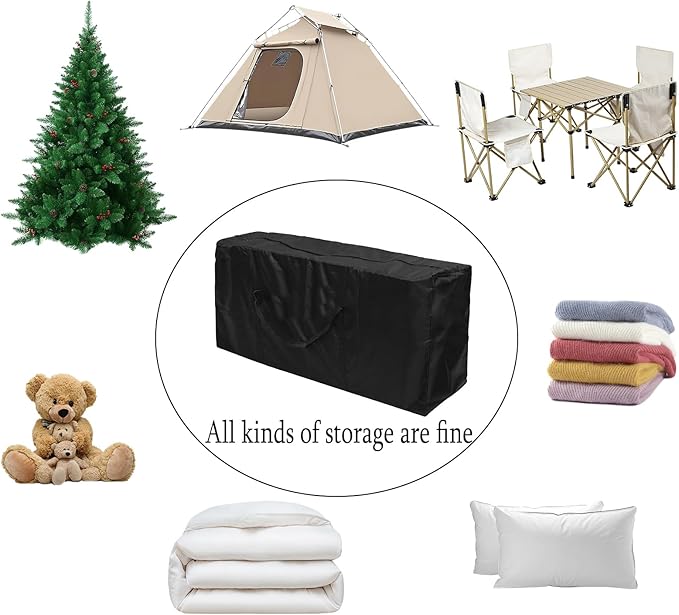68" Waterproof Outdoor Cushion Storage Bag,Large Patio Furniture Cover with Zipper&Handles-Heavy Duty 68x30x20 Inch for Pillow,Christmas Tree,Table,Pool&Garden Outdoor Storage