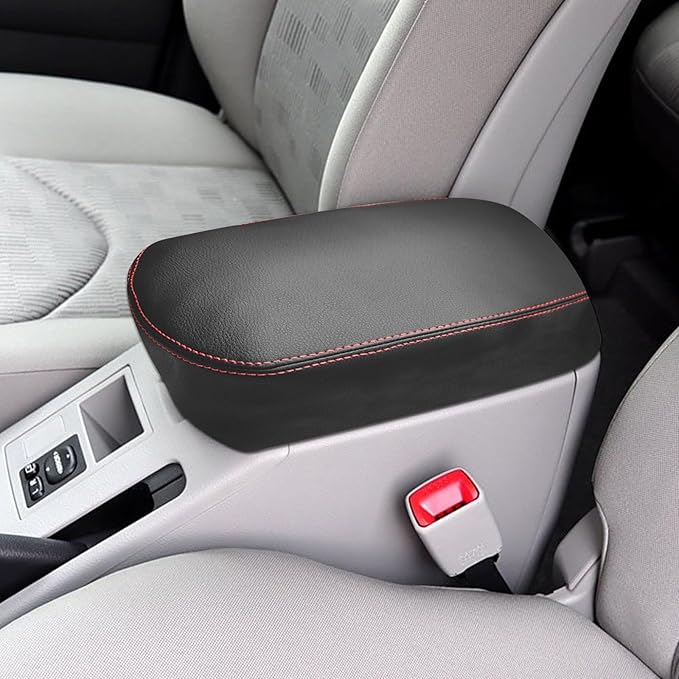 SUNBREATH Compatible with Center Console Armrest Cover for Toyota RAV4 2006 2007 2008 2009 2010 2011 2012 2013 Leather Arm Rest Storage Box Lids Cushion Protector Pad