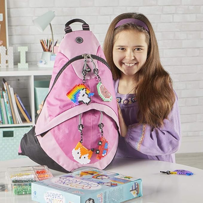 hand2mind Coding Charms, Coding for Kids 8-12, Fuse Bead Iron Craft Kit, Make Your Own Keychain, Coding Kits for Students, Computer Programming for Kids, STEM Activities, Educational Science Kits