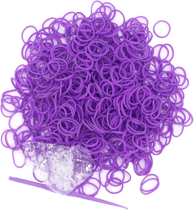 3000PCS Loom Rubber Bands Kit with 75 Clips,5 Hooks, Premium Bracelet Making Kit for Kids Weaving DIY Crafting Gift(Purple)
