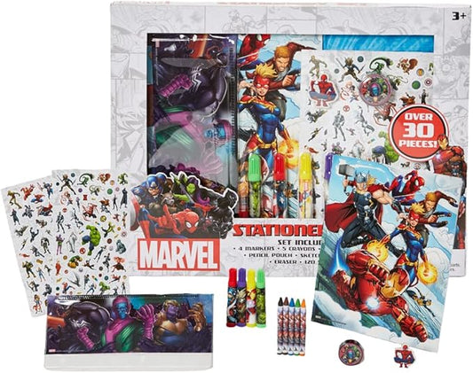 Innovative Designs Marvel Avengers Coloring Art and Sticker Set for Boys and Girls, 30 Pcs.