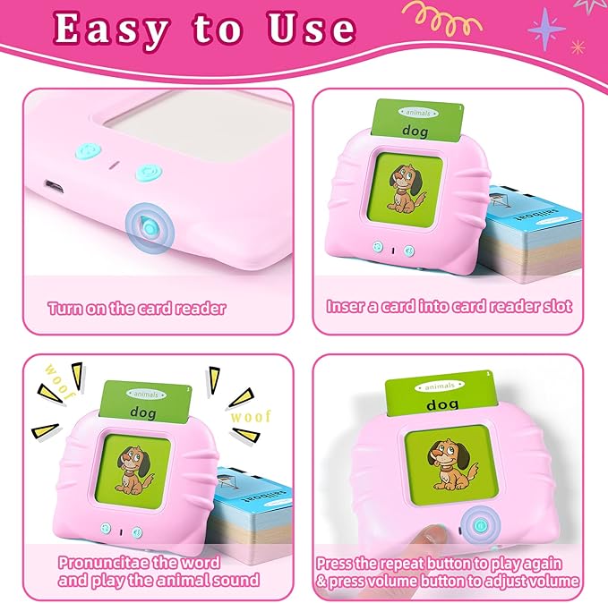 QuTZ Toddler Toys for 2 3 4 5 Year Old Boys and Girls, Speech Therapy/Autism Sensory Toys for Autistic Children, Learning Montessori Toys, 224 Sight Words Talking Flash Cards