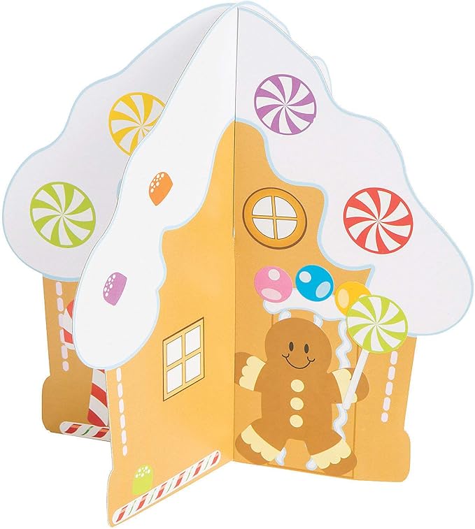 3D Gingerbread House & Stickers for Christmas - Set of 12 - Crafts for Kids