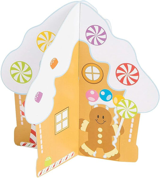 3D Gingerbread House & Stickers for Christmas - Set of 12 - Crafts for Kids
