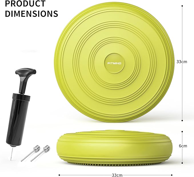 Inflated Wobble Cushion,Circular Non-slip Texture for Comfortable Sitting,Extra Thick Dyna Disc with Pump for Core Strength,Wiggle Seat to Improve Posture,Fitness,660lb Load Capacity