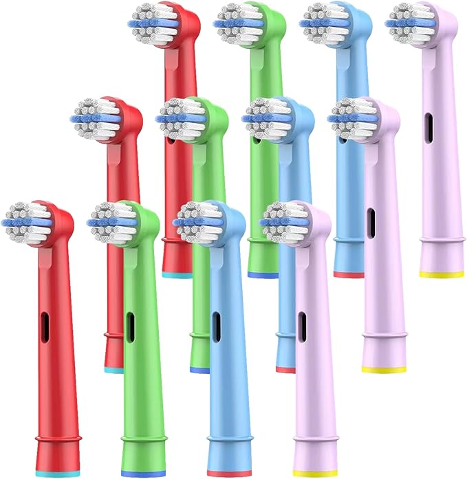 12pcs Kids Replacement Heads Compatible with Braun Oral B Kids Electric Toothbrush, Ultra Soft Bristles