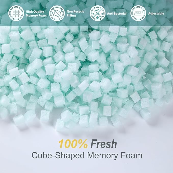 Pillow King Size Memory Foam for Sleeping, Bed Pillows with Washable Cooling Pillowcase for Back & Side & Stomach Sleepers, 20x36 inches