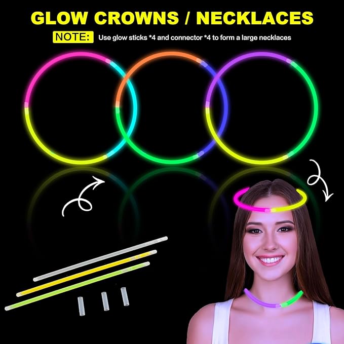 40 Pack Glow Heart Glasses Party Favors Bulk with 160 Glow Sticks & Connectors (for 40 Neon Glasses, 80 Bracelets or 26 Necklaces), Valentines Glow in the Dark Decorations for Mardi Gras Wedding Dance