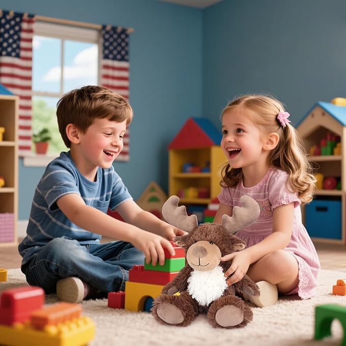 Heatable & Coolable Moose Stuffed Animal, Plushies Microwavable Heating Pad for Soothing & Relaxation, Lavender Scent Stuffed Plush Toys for Stress Relief, Christmas Stuffed Animals Gifts