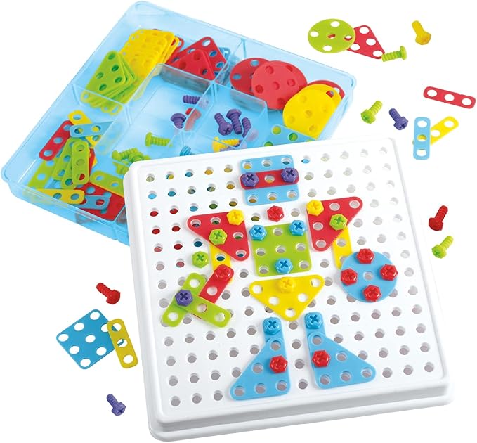 Kidoozie Create & Construct Building Kit, S.T.E.A.M Mosaic Art Activity for Children Ages 3+