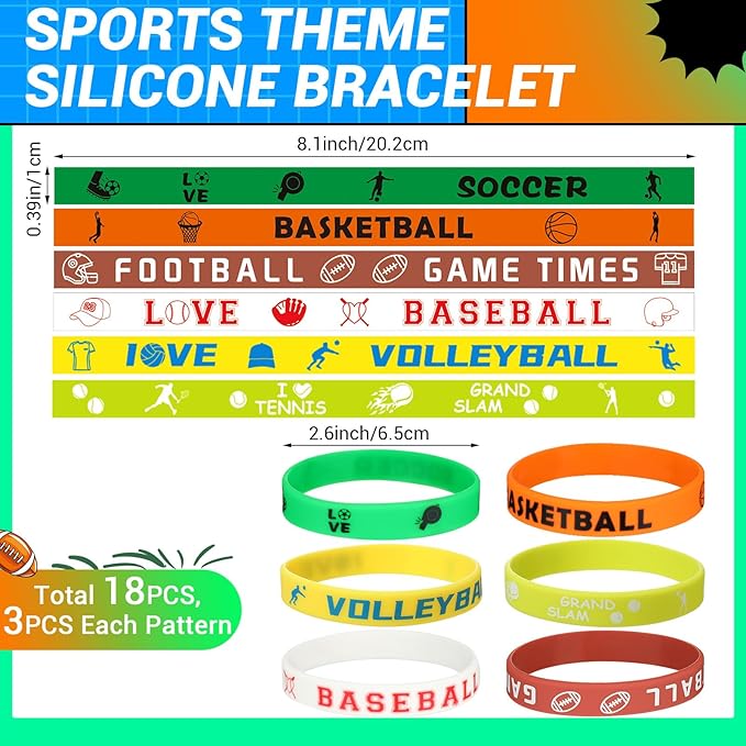 Junkin 176 Pcs Sport Party Favors Sport Party Goodie Bag Fillers Small Sports Balls Sport Wristband Keychains Stickers Bracelet Whistle for Sports Themed Birthday Party Supplies Decoration (Classic)