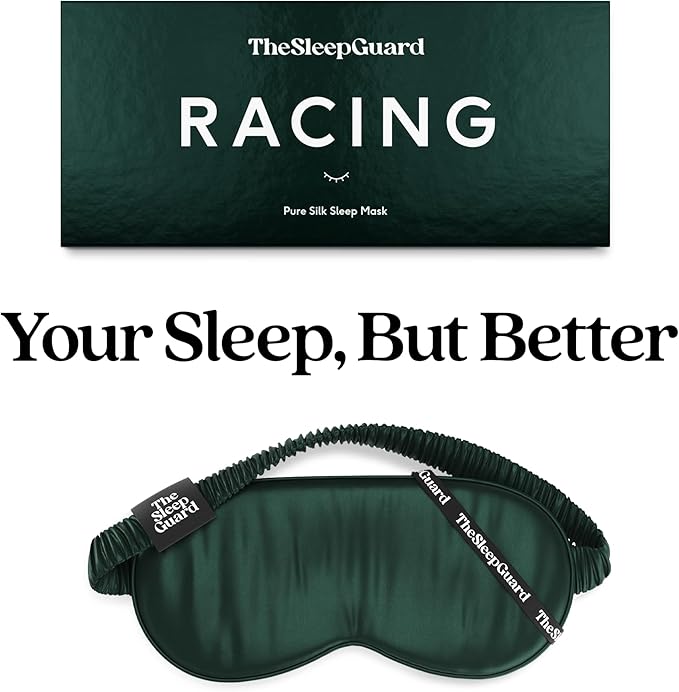 TheSleepGuard Pure Silk Sleep Mask [100% 6A Mulberry Silk, 22 Momme] Light Blocking Travel Essentials. Eye Masks for Sleeping. Black Oeko-Tex Blindfold. Eye Covers for Men & Women