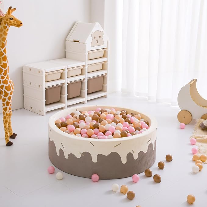 GOGOSO Bear Ball Pit Balls Shapes BPA Free Plastic Play Balls Crush Proof Kids Toddlers Baby Pastel Pelotas Toy Shaped Giant Friendship Bracelet