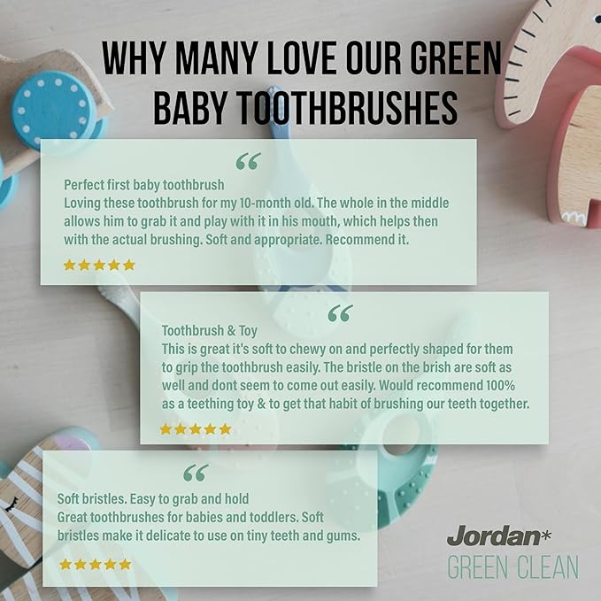 Jordan* ® | Step 1 Green Clean Toddler Toothbrush | Pack 3 Units