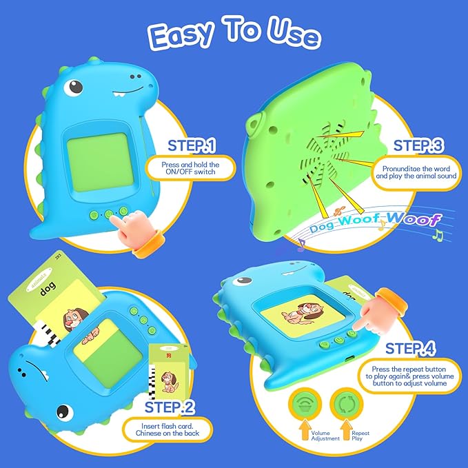 Talking Flash Cards, Flash Cards for Kids-Vehicles, Food, Colors, Animals, Toddler/Head Start Teaching Aids for Preschool, Toys for 2 3 4 5 Year Old Boys and Girls