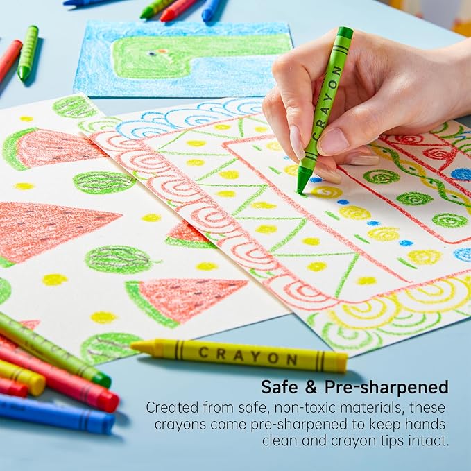 Shuttle Art Crayons Bulk Set - 200 Packs of 4 Assorted Colors (Total 800 Crayons), Non-Toxic Crayons Individual Packs for Party Favors, Restaurants, School Supplies for Teachers