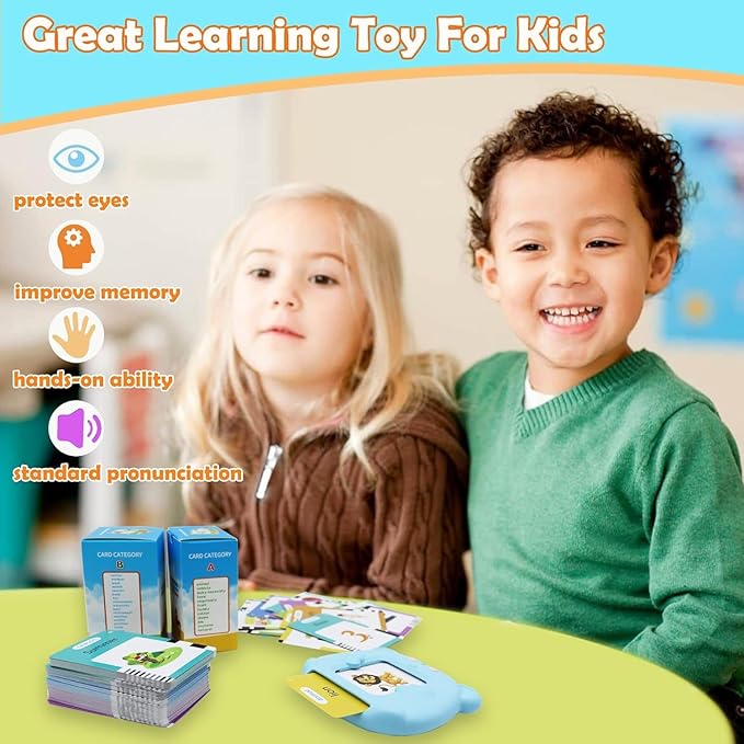 MAYAPHILOS 510 Words English and Korean Talking Flash Cards for Toddlers Bilingual, Educational Toy for Toddlers, Korean Language Learning Toys Pocket Speech for Toddlers
