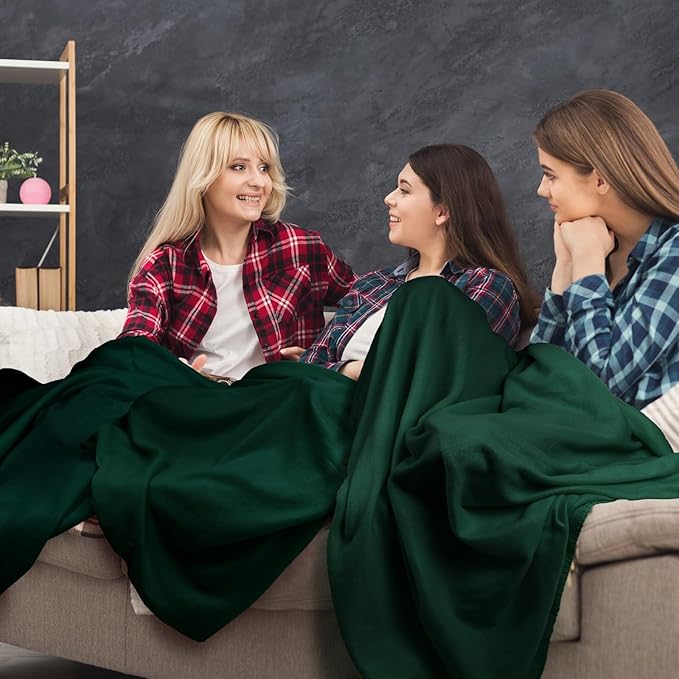 Kinlop Fleece Blanket Bulk 60 x 50 Inch Soft Lightweight Fleece Cozy Blanket Warm Throw Plush Pet Throw for Bed Couch Sofa Home Office Wedding Gifts Travel Camping(Turquoise Green,40 Packs)