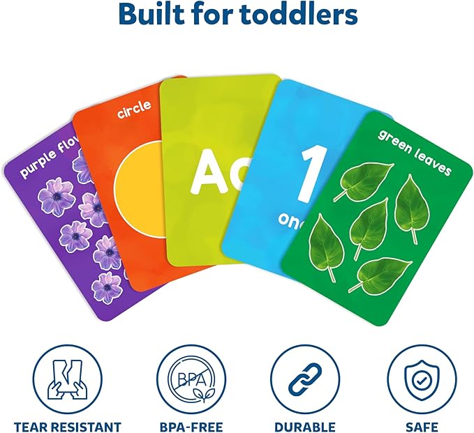Skillmatics Thick Flash Cards for Toddlers - Letters, Numbers, Shapes & Colors, Montessori Toys, Preschool Learning Activities, Learning Aids, Gifts for Kids Ages 1, 2, 3, 4 Years