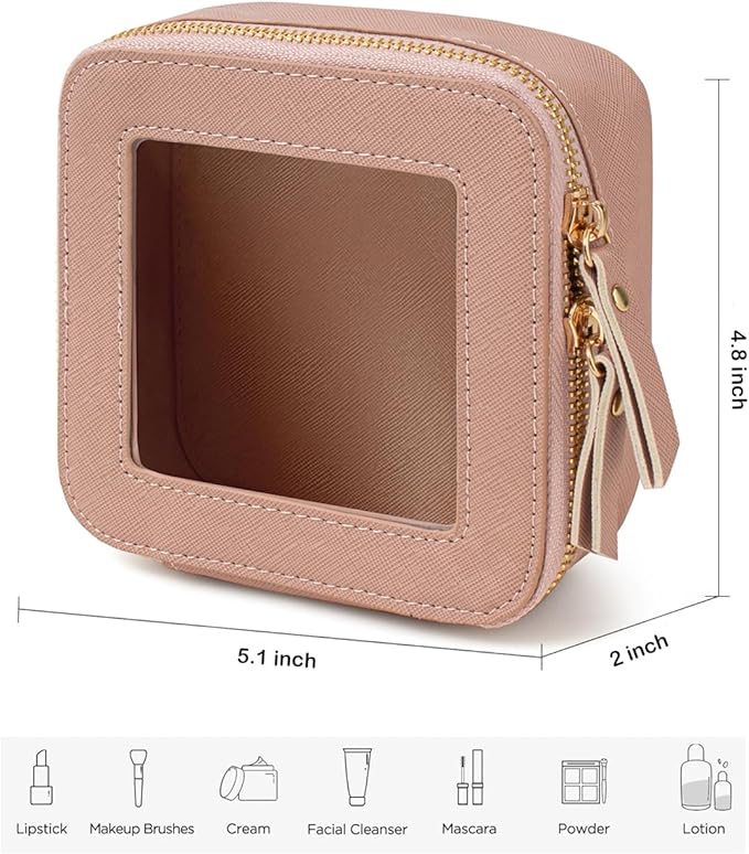 FFpaw Travel Clear Makeup Bag Set, TSA Approved Cosmetic Bag Case with Zipper Portable Makeup Pouch Toiletry Bag Women Traveling Cosmetic Organizer Storage Bag Car Organizer Car Essentials for Women