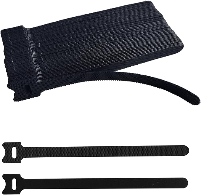 8 Inches Black Reusable Cable Ties,Multi-purpose Adjustable Cord Straps, Cable Organizer,Cord Wrap and Hook Loop Cords Management,Adjustable Cord Ties for Organizing Home, Office, Data Centers,56 PCS