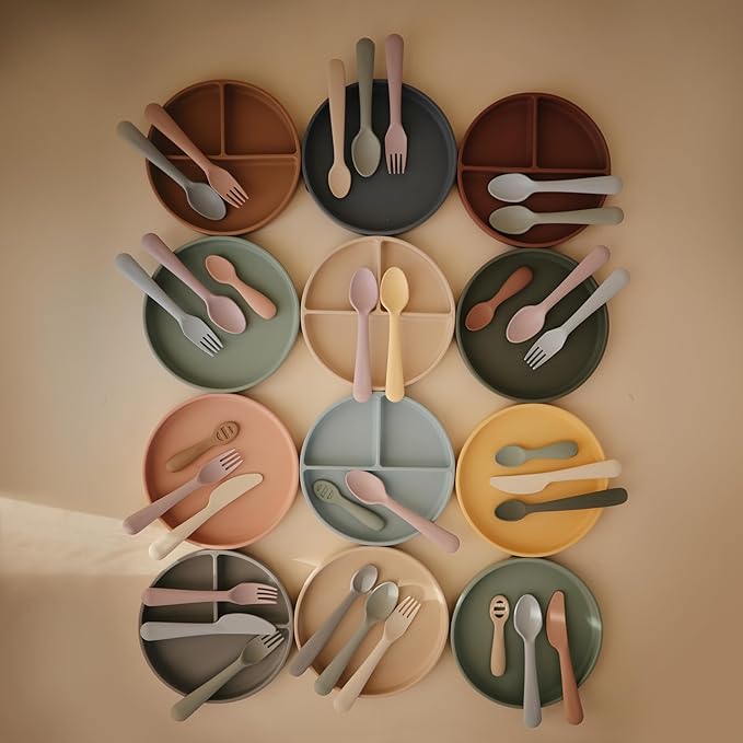 mushie Classic Silicone Suction Plate | BPA-Free Non-Slip Design (Tradewinds)