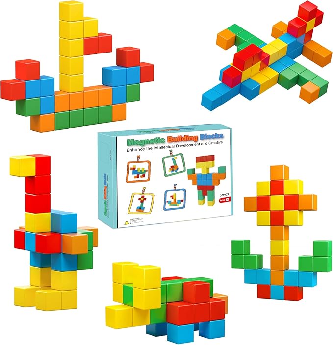 Magnetic Blocks, 1.41 inch Large Magnetic Building Blocks for Toddlers 3 4 5 6 7 8 Years Old Boys Girls Magnetic Cubes for Kids 1-3 Montessori Toys STEM Preschool Educational Building Cube 30 Pcs