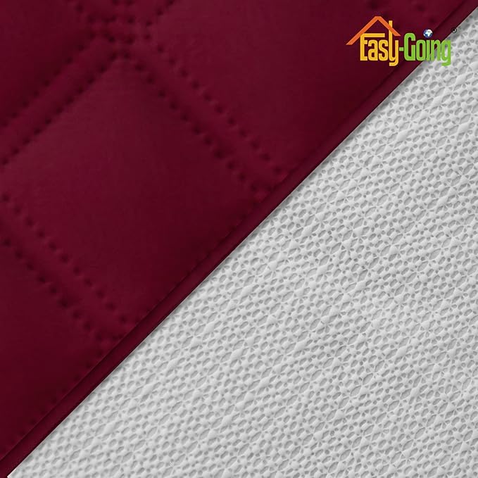 Easy-Going Waterproof Oversized Loveseat Covers Leakproof Couch Cover for 2 Cushion Couch Sofa Cover Washable Sofa Slipcover Non-Slip Furniture Protector with Pocket for Pets (Medium-XL, Wine)
